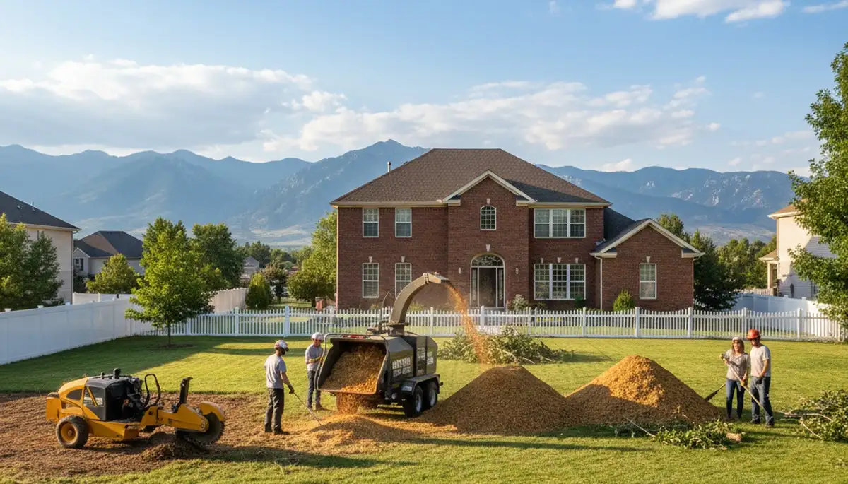 Professional tree removal and yard restoration in Ogden, UT with stump grinding and debris cleanup