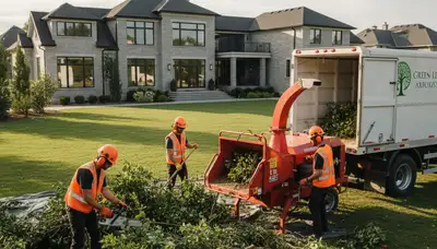 Professional shrub removal service in Ogden, UT clearing overgrown bushes from residential yard