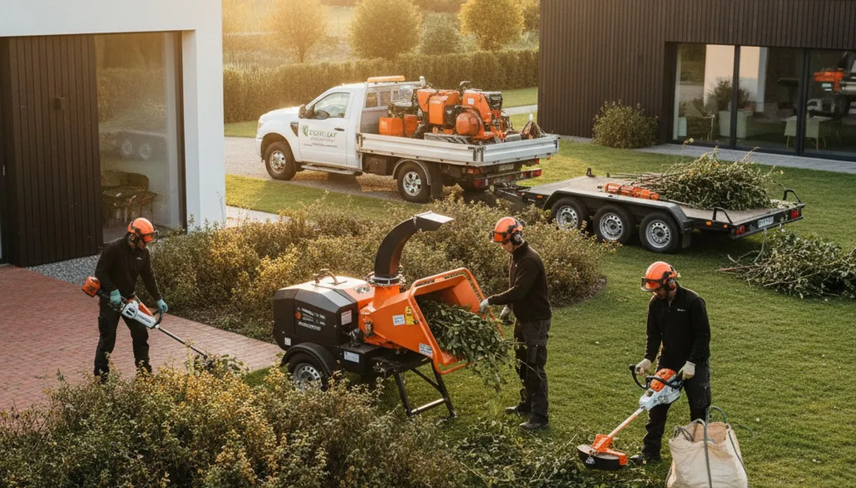 Professional shrub removal service in Ogden, UT clearing overgrown bushes from residential yard