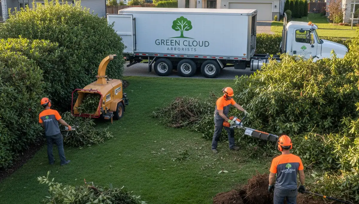 Professional shrub removal service in Ogden, UT clearing overgrown bushes for a clean landscape
