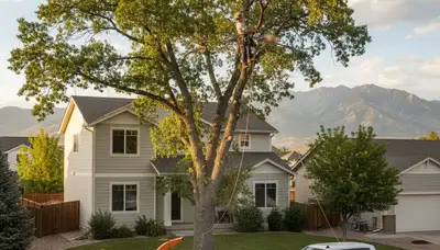 Professional tree removal service in Ogden UT safely cutting down damaged trees
