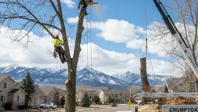 Professional tree removal crew working safely in Ogden, Utah