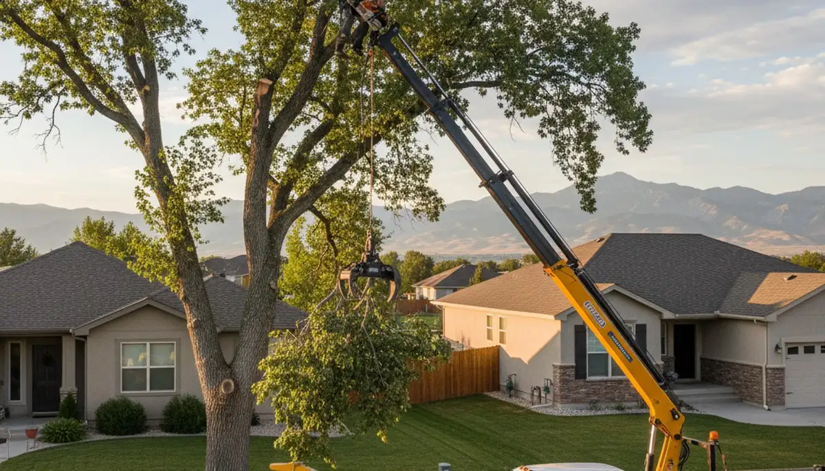 Professional tree removal service in Ogden, UT safely cutting and clearing large trees