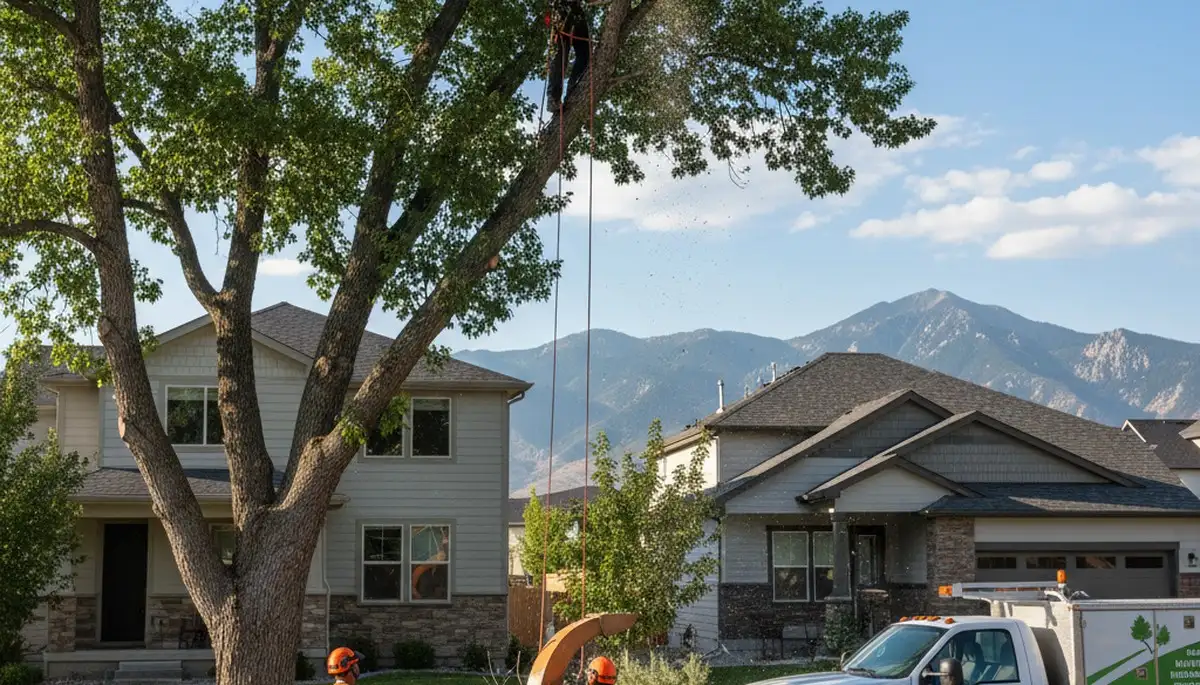 Professional tree removal service in Ogden, UT safely cutting and clearing large trees