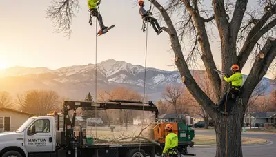 Professional tree removal service in Ogden UT safely cutting and clearing large trees