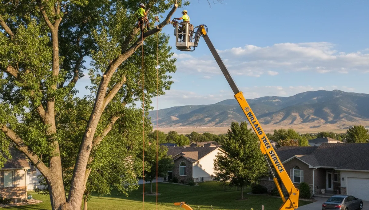 Professional tree removal service crew working safely in Ogden, Utah