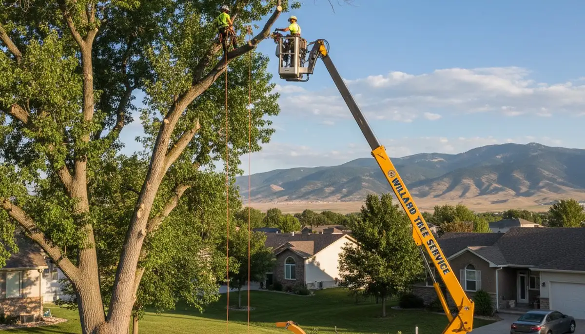 Professional tree removal service crew working safely in Ogden, Utah